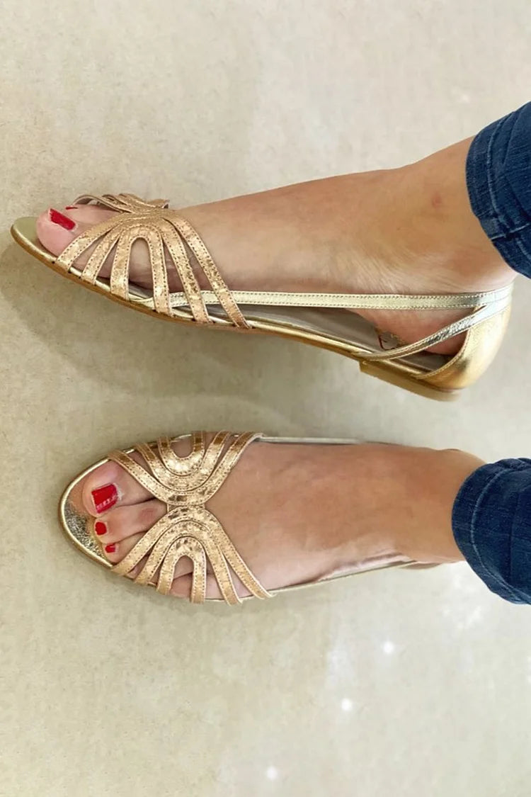 Eleonora | Sandalias doradas ligeras de verano