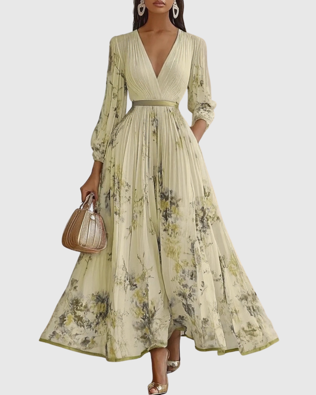 Rowella | Elegante Vestido maxi Plissettato