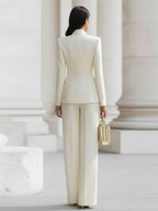 Christina - Conjunto elegante in Crema con detalles dorados