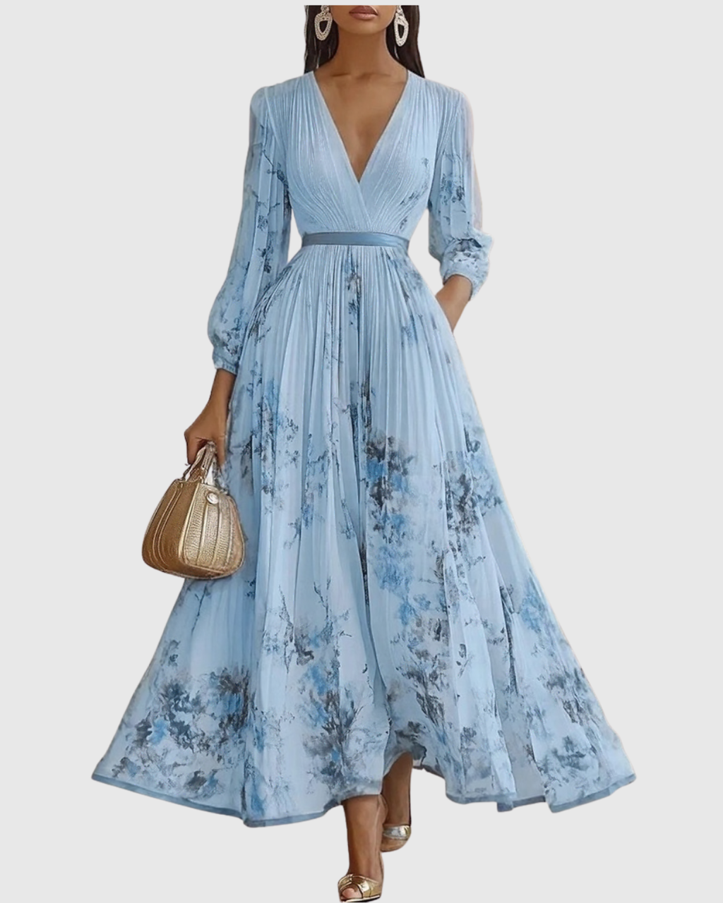 Rowella | Elegante Vestido maxi Plissettato