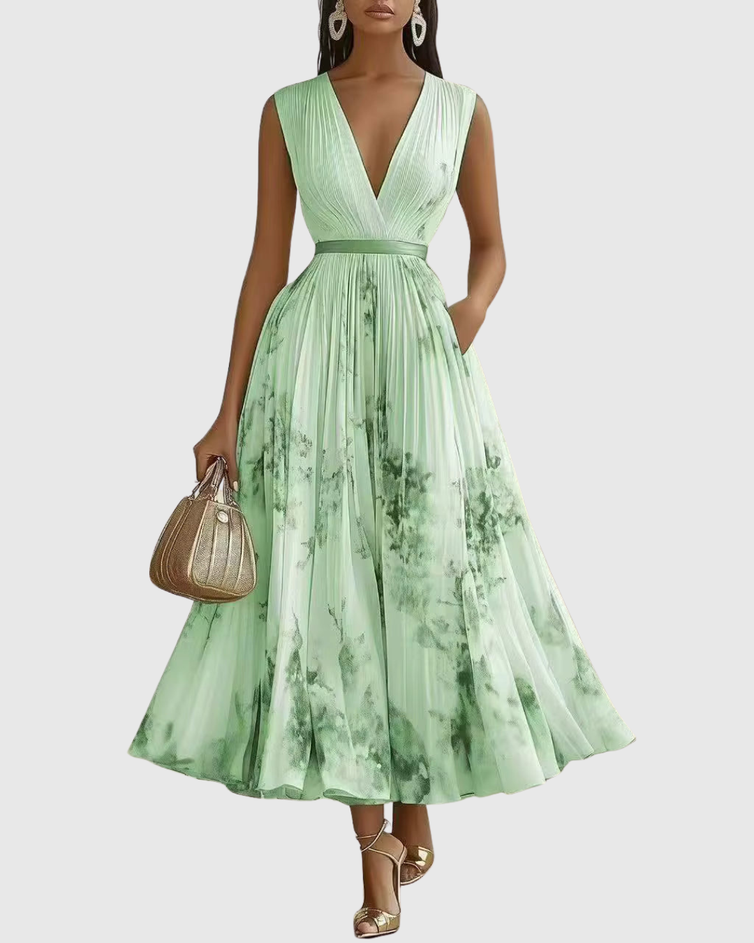 Rowella | Elegante Vestido maxi Plissettato