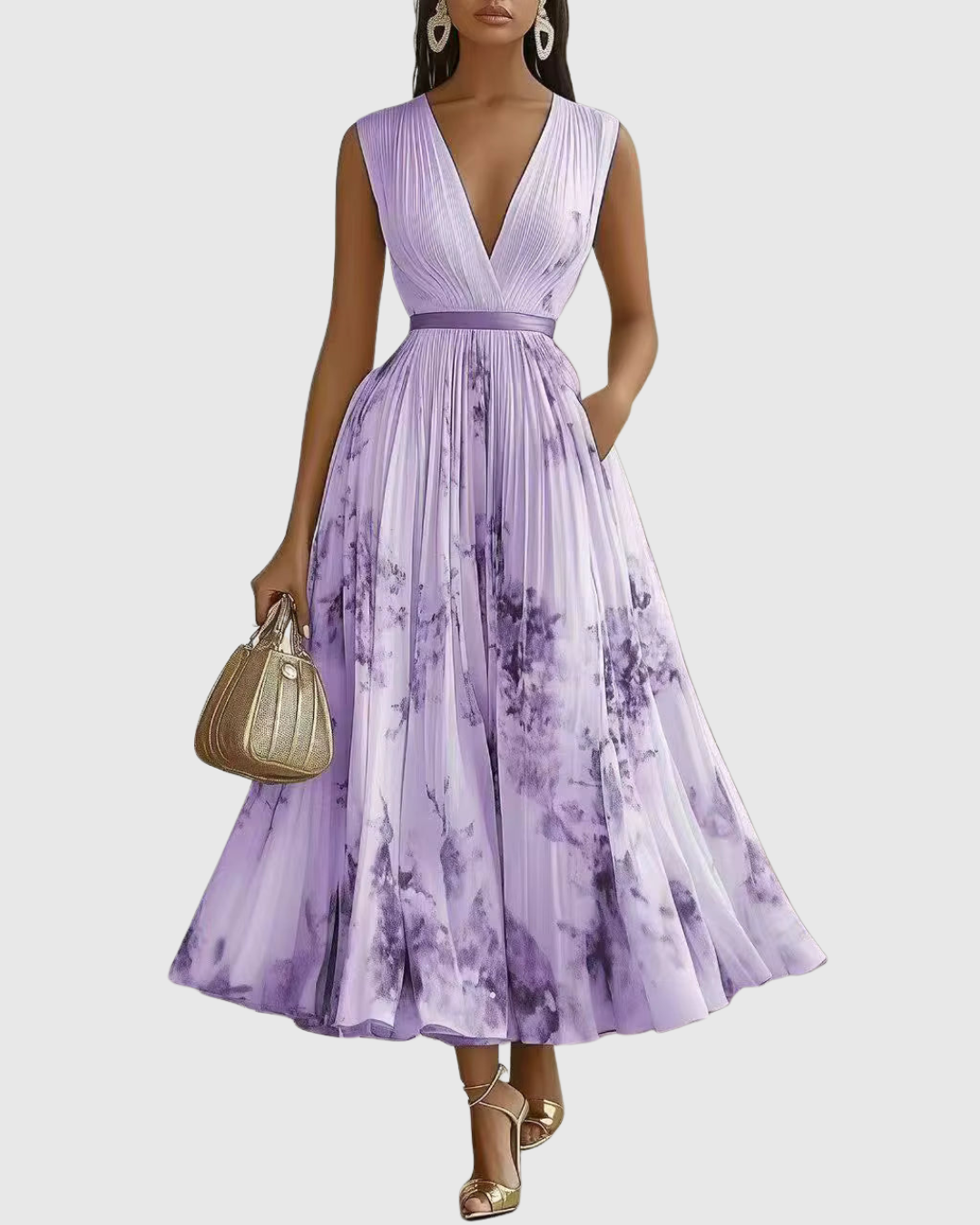 Rowella | Elegante Vestido maxi Plissettato