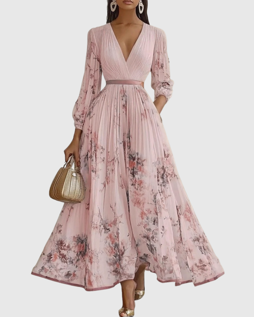 Rowella | Elegante Vestido maxi Plissettato