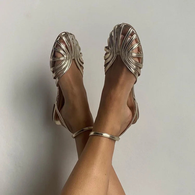Vittoria | Sandalias joya doradas