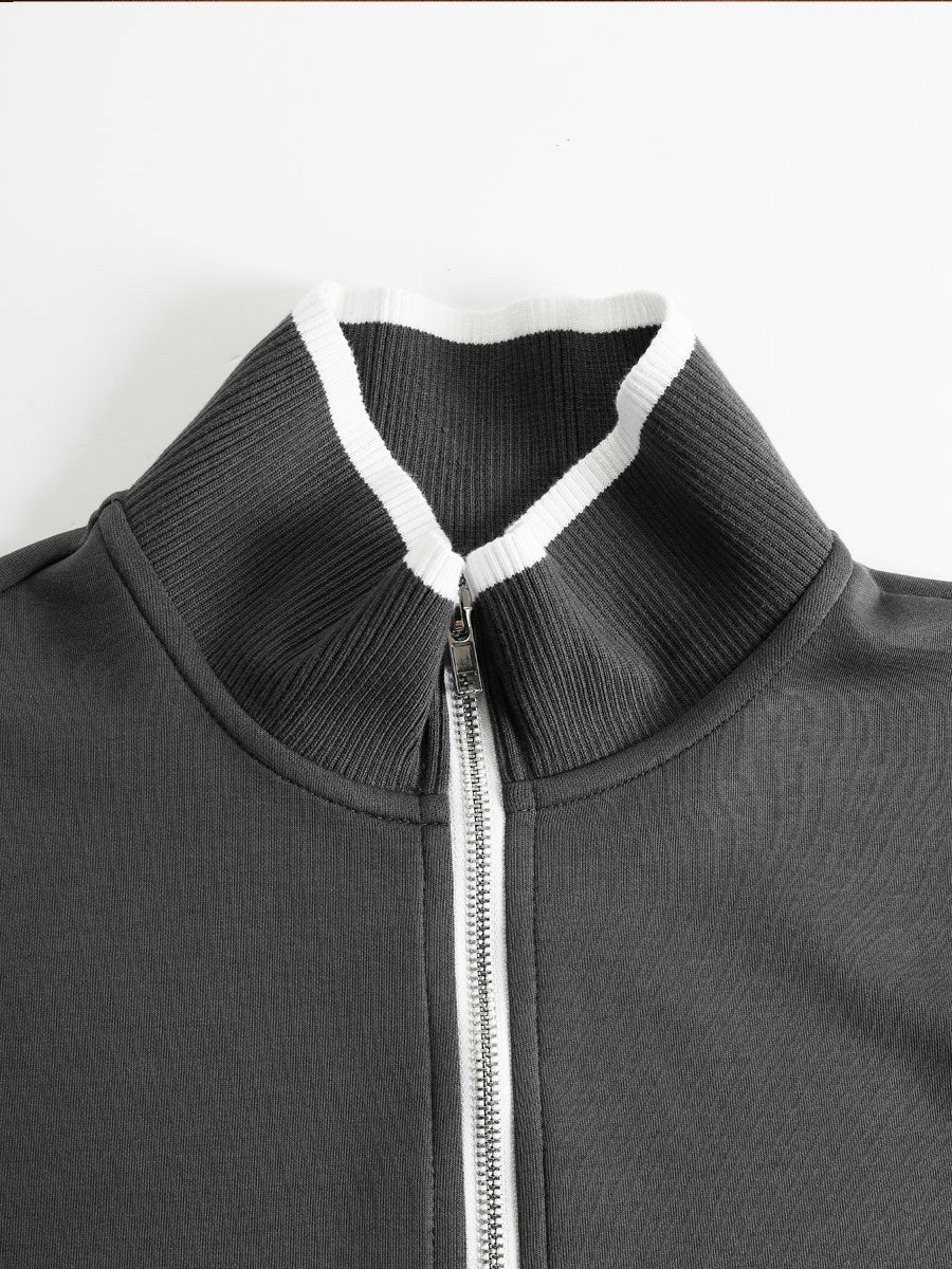 Priscilla - Conjunto deportivo elegante con sudadera de media cremallera