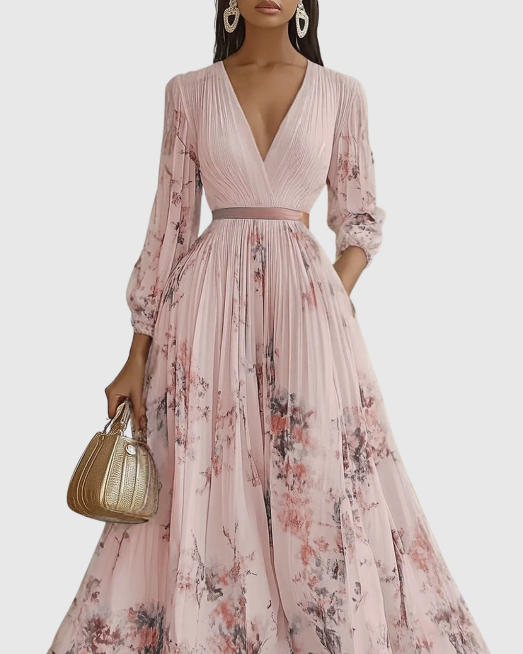 Rowella | Elegante Vestido maxi Plissettato