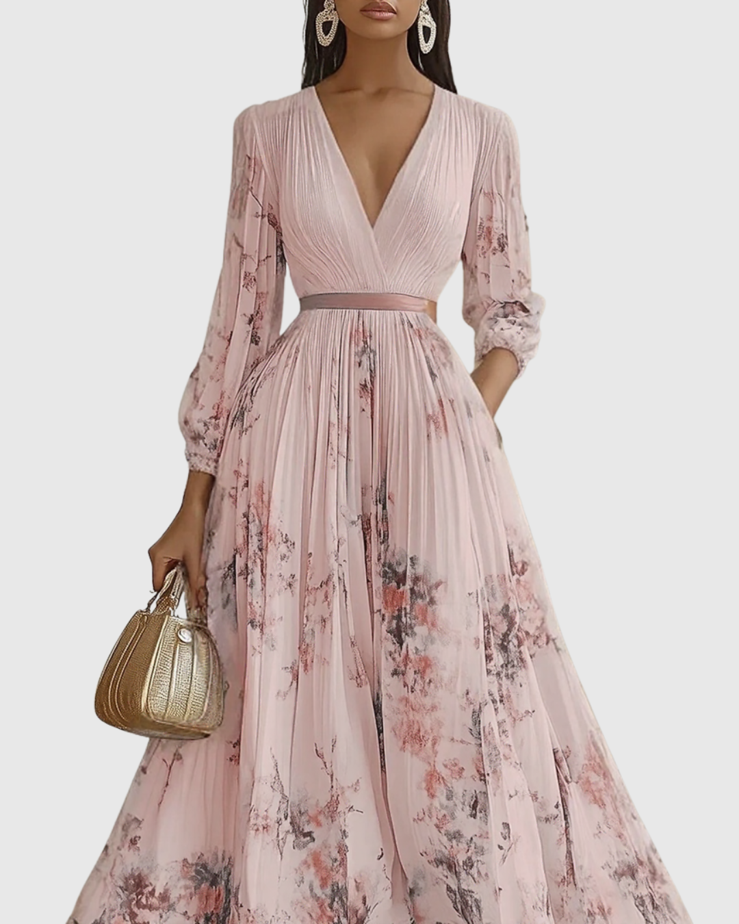 Rowella | Elegante Vestido maxi Plissettato