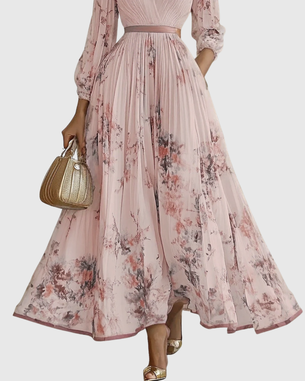 Rowella | Elegante Vestido maxi Plissettato