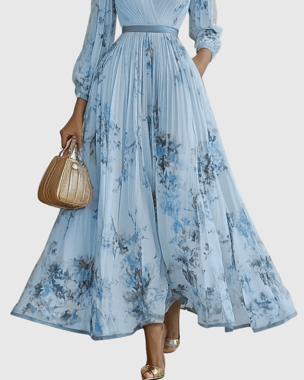 Rowella | Elegante Vestido maxi Plissettato