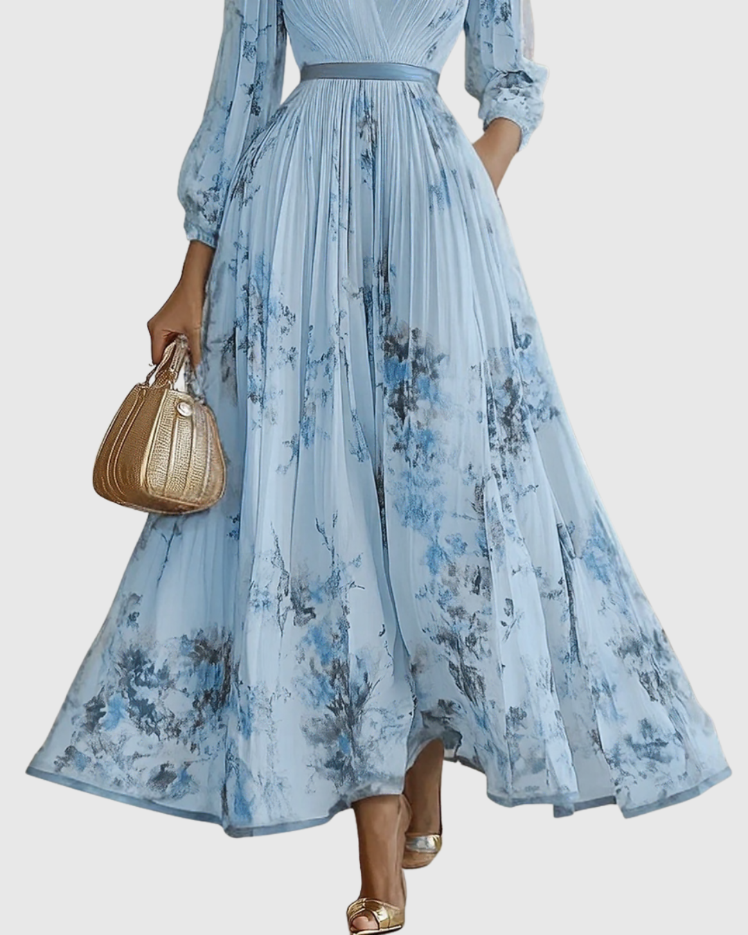 Rowella | Elegante Vestido maxi Plissettato