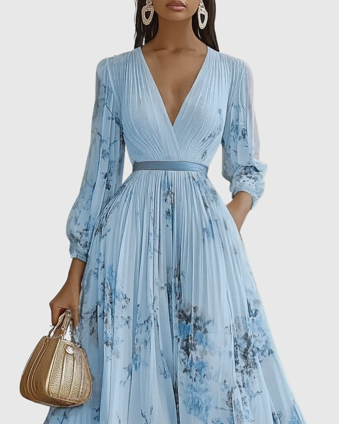 Rowella | Elegante Vestido maxi Plissettato