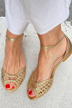 Isadora | Sandalias doradas trenzadas