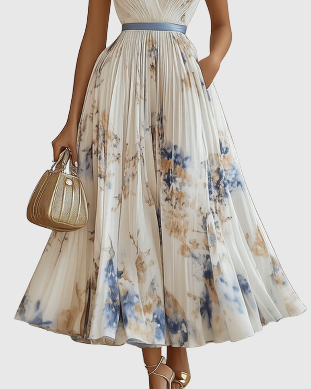Rowella | Elegante Vestido maxi Plissettato