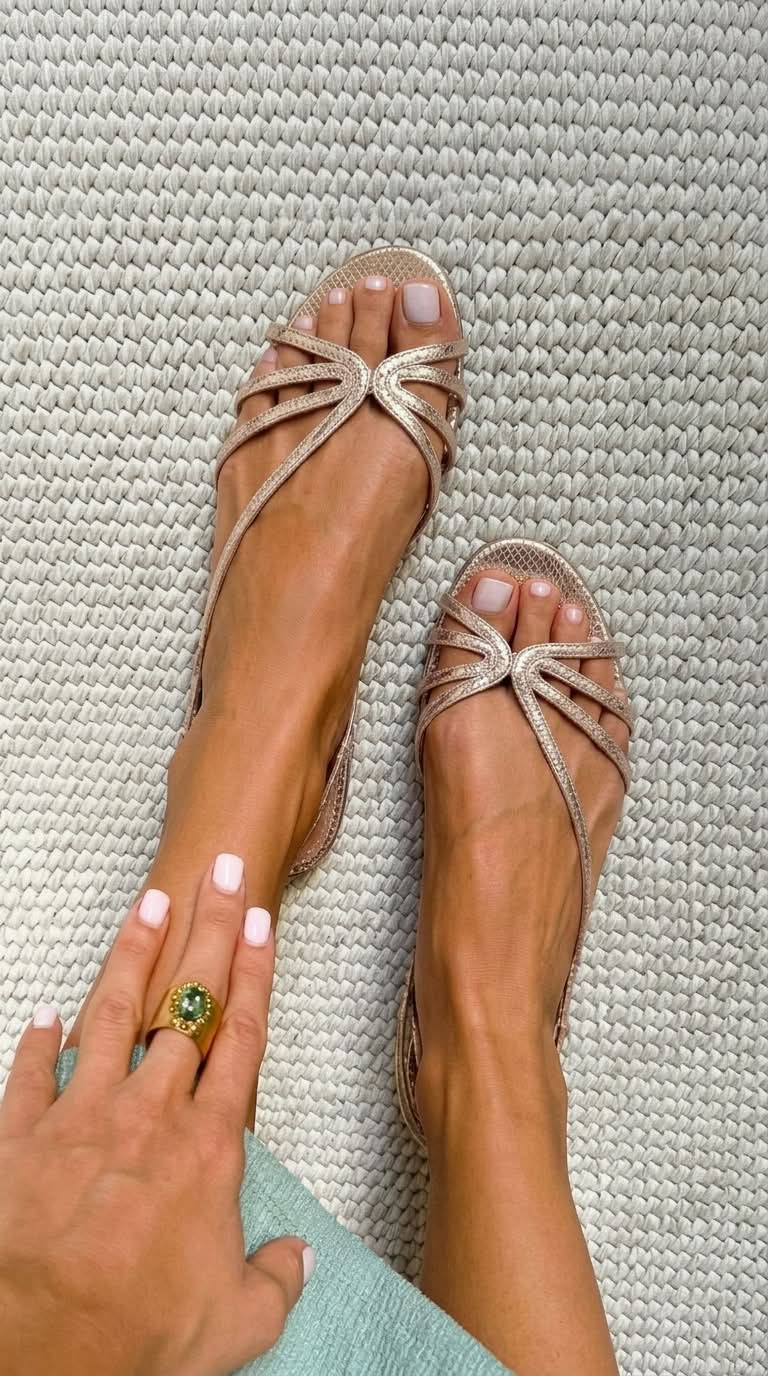 Ginevra | Sandalias doradas de elegancia veraniega