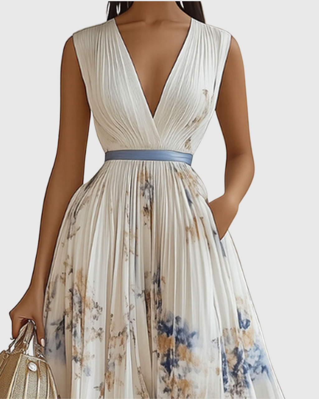 Rowella | Elegante Vestido maxi Plissettato