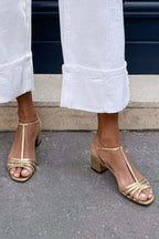 Allegra | Sandalias doradas de elegancia diaria