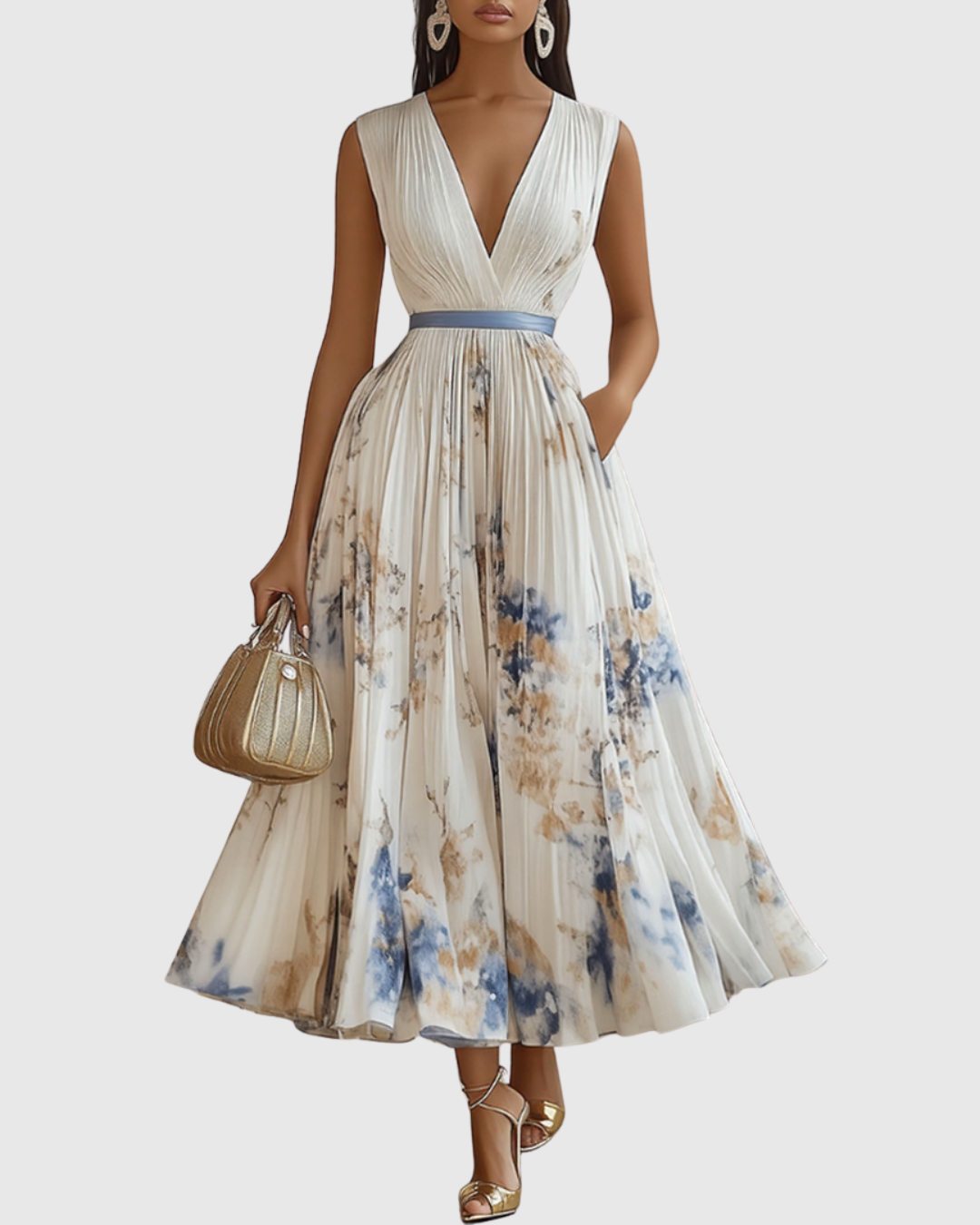 Rowella | Elegante Vestido maxi Plissettato