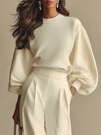 Selena – Conjunto de rayas con pantalones anchos