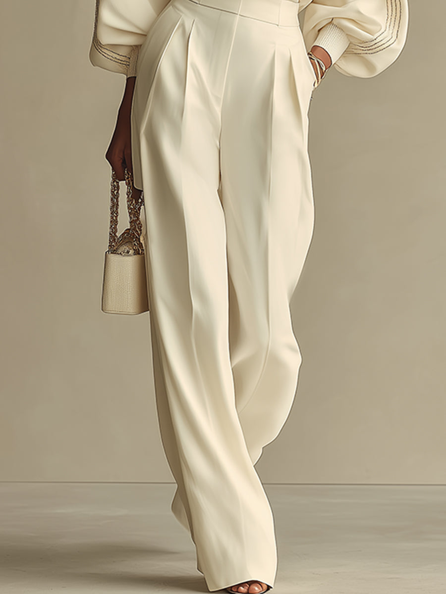 Selena – Conjunto de rayas con pantalones anchos