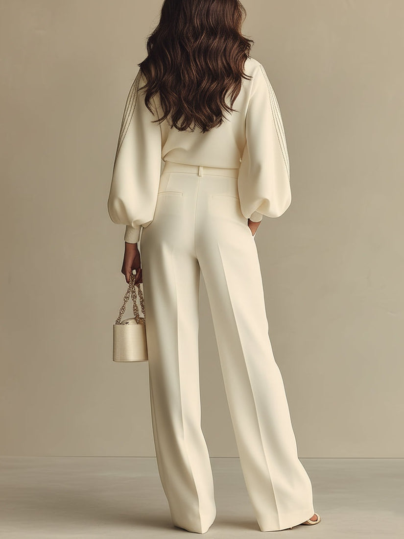 Selena – Conjunto de rayas con pantalones anchos