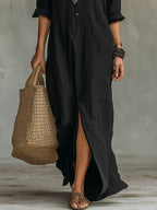 WILLOW | Vestido maxi sin esfuerzo con silueta favorecedora, versátil para el uso diario