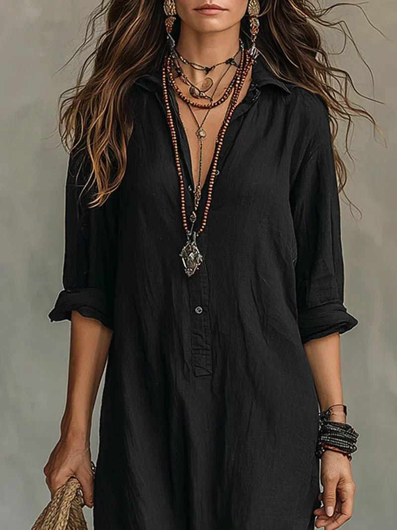 WILLOW | Vestido maxi sin esfuerzo con silueta favorecedora, versátil para el uso diario