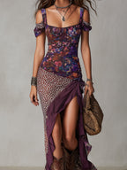 Vestido Maxi Urbano con Estampado de Leopardo