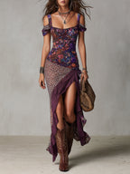 Vestido Maxi Urbano con Estampado de Leopardo