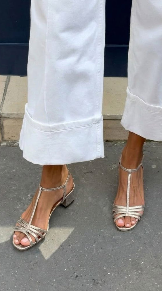 Allegra | Sandalias doradas de elegancia diaria