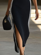 Aldona – vestido maxi de canalé