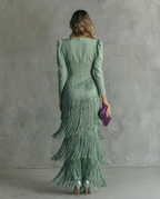 Chiara - Vestido elegante con mangas de flecos